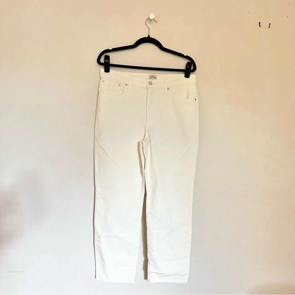 J. Crew Women's Cream Corduroy Straight Leg Jeans NWT